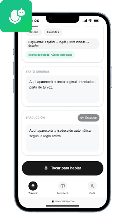 Tela real do aplicativo CalmoraApp